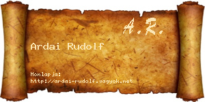 Ardai Rudolf névjegykártya