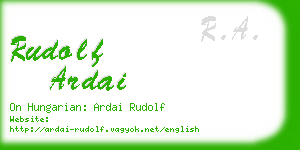 rudolf ardai business card